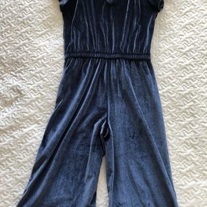 Girls Old Navy Blue Velvet Romper